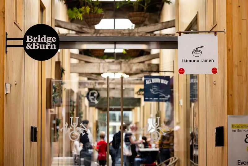 Entrance to shopping and dining passage